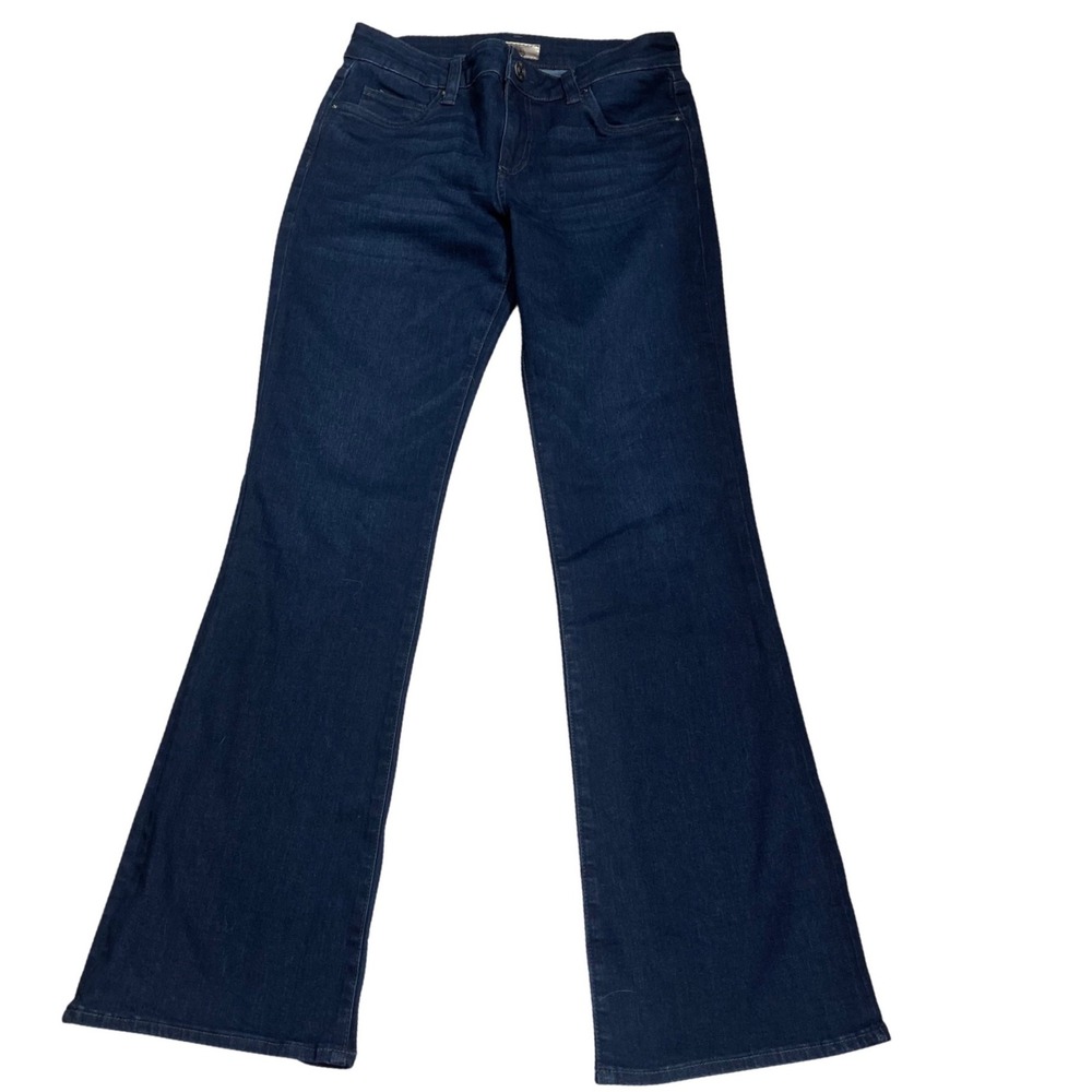 KUT from the Kloth Natalie Flare Jeans kuDark Wash Indigo Stretch Size 6  EUC